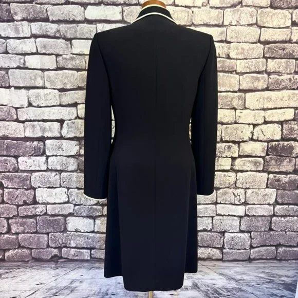 Ann Taylor Navy & White Long Sleeve Fully Lined Jacket Size 4 - Picture 6 of 9